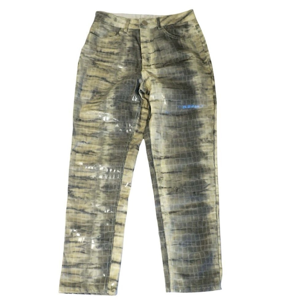 ASOS DESIGN Ritson Original Mom Jeans Croc Lizard Straight Leg Pants 28/32 sz 10 - Picture 6 of 10